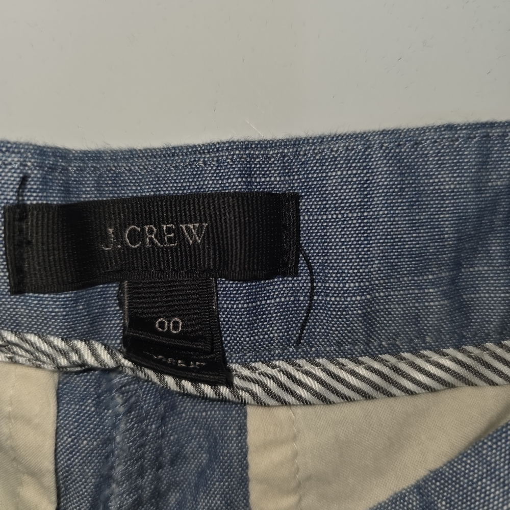J. Crew High Waist Blue Ruffle Shorts - Picture 2 of 5